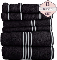 Rio 8 Piece 100% Cotton Towel Set - White & Silver view 15