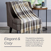 Soft Throw Blanket - Oversized, Vintage-Look, Gray and Tan view 3