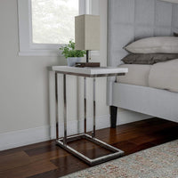 C-Shaped Sofa Side Table - Modern End Table, Laptop Tray view 2