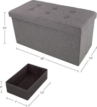 Folding Storage Ottoman - Tufted Footrest, Linen Chest view 14