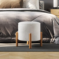Round Sherpa Storage Ottoman Pouf with Removable Lid view 6