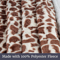 Sherpa Fleece Throw Blanket, Giraffe Print, 50" x 60" view 6