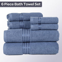 6 Piece Bathroom Towels Set, 28"x54.5"x0.25" view 22