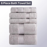 6 Piece Bathroom Towels Set, 28"x54.5"x0.25" view 46