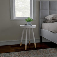 Round End Table, White, 17" x 22" view 5