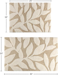 Bathroom Rug Set, Sage Green, 2-Piece-Set, 35"x22"/25"x18" view 12