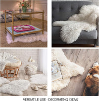 Sheepskin Throw Rug - Faux Fur 2x3-Foot High Pile Soft view 5