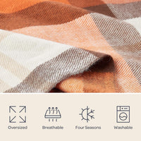 Oversized Throw Blanket for Couch, Spice Plaid, 60" x 70" view 5