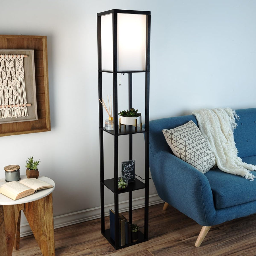 Floor Lamp - Etagere Style Standing Light with 3, 10.25"x10.25x62.75" &mdash; Lavish Home