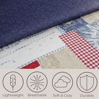 2-Piece Quilt Set - Nautical Americana Patchwork Print view 3