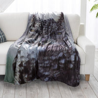 Sherpa Fleece Throw Blanket- Owl Print Pattern view 2