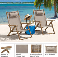 Beach Chair - Outdoor Weather-Resistant Wood Folding Chair view 15