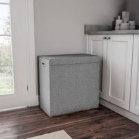 Double Laundry Basket with Lid view 6