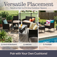 4-Piece Patio Furniture Set - Rattan Outdoor Couch view 6