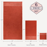 6PC Towel Set - 575GSM 100% Cotton Bathroom Essentials with 2 view 2