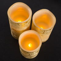Flameless LED Set of 3 Real Wax Battery Powered Pillar Candles view 5