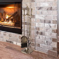 Fireplace Tools Set Indoor Outdoor, Antique Brass, 5-Piece-Set view 6