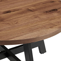Coffee Table - Industrial Modern Round Table, Walnut & Black view 6