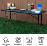 Indoor/Outdoor Portable Folding Table, Black, 2.5ft view 41