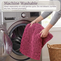 2 Piece Bathroom Rug Set, Pink view 5