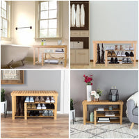 2-Tier Bamboo Shoe Rack/Bench view 20