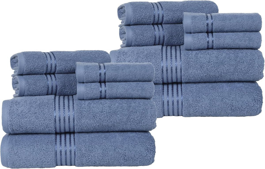 12PC Towel Set - Cotton Bathroom Accessories with 4 Bath &mdash; Lavish Home