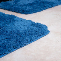 3 Piece Super Plush Non-Slip Bath Mat Rug Set - Navy view 3