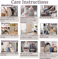 2 Piece Memory Foam Shag Bath Mat - Ivory, Polyester view 6