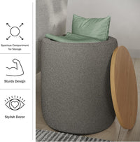 Storage Ottoman - Teddy Fabric, (L) 17” x (W) 15.7” x (H) 17” view 2
