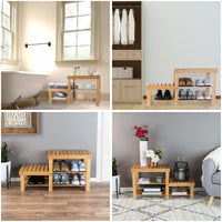 2-Tier Bamboo Shoe Rack/Bench view 18