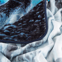 Wolf Blanket - 80x92-Inch Printed Howling Wolf Moon Blanket view 5