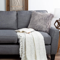 18" Plush Pillow - Luxury Square Accent Pillow Insert and Shag view 5