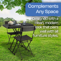 Indoor/Outdoor Portable Folding Table, Black, 2.5ft view 5