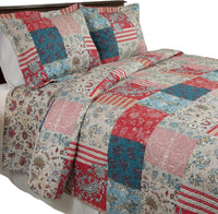 3-Piece Quilt Set - Mallory Classic Patchwork Full/Queen Quilt view 4